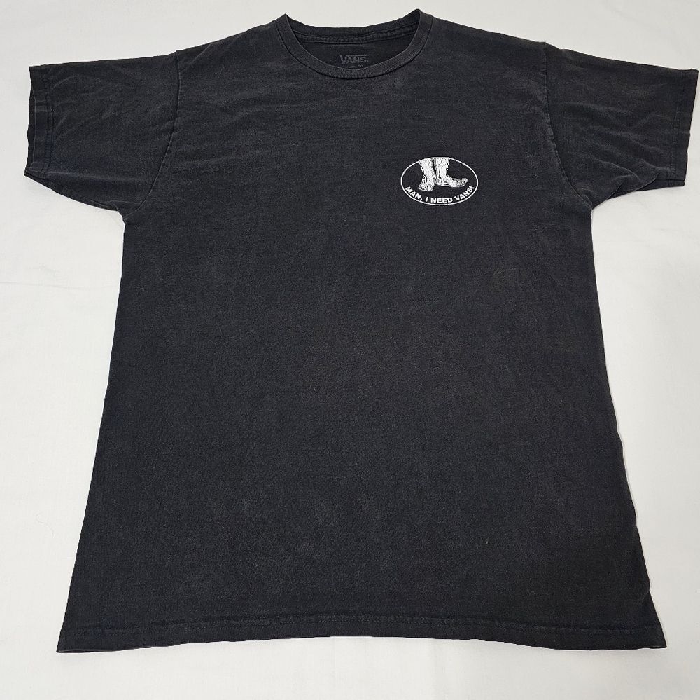 Vans 'Man, I Need Vans' Caveman Black Classic Fit T-Shirt Men's M 100% Cotton - Picture 2 of 7